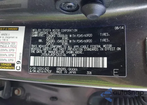 2015 Toyota 4Runner Limited z USA, uszkodzony, nr VIN JTEBU5JR2F5203146